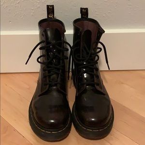 Maroon Dr. Martens, size 8 women’s US.